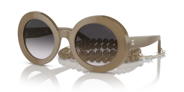 Lunettes de soleil Chanel CH5489 17028E - 1719S6 - Dark beige & gold 51 – Image 2