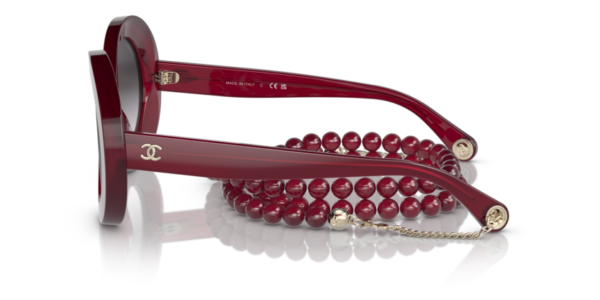 Lunettes de soleil Chanel CH5489 17028E - 1720S6 - Burgundy & gold 51 – Image 3