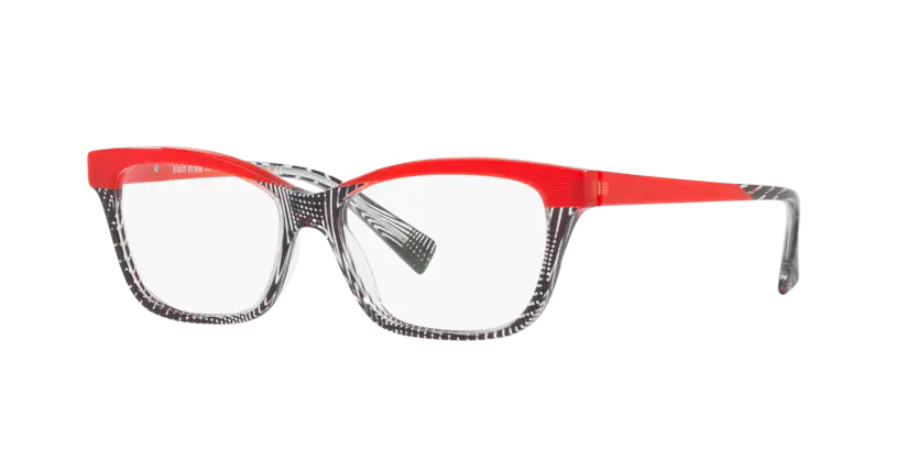 Lunettes de vue Alain Mikli A03037 001 - Cristal noir pointillé rouge 53