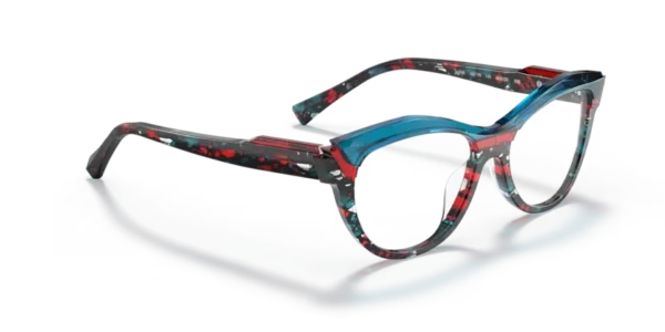 Lunettes de vue Alain Mikli A03128 - Sarlot 009 - Mosaïque rouge bleu/rouge/ bleu 53 – Image 4