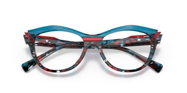 Lunettes de vue Alain Mikli A03128 - Sarlot 009 - Mosaïque rouge bleu/rouge/ bleu 53 – Image 2