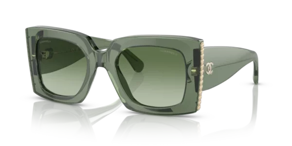 Lunettes de soleil Chanel CH5480H C1718S3 - Vert foncé 52 – Image 2