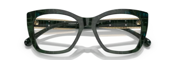 Lunettes de vue Chanel CH3460 C1666 - Tweed vert 52