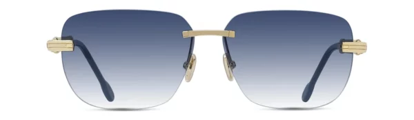 Lunettes de soleil Fred Double Cable FG40048U 30W - Metal Or Brillant, Verres Bleu