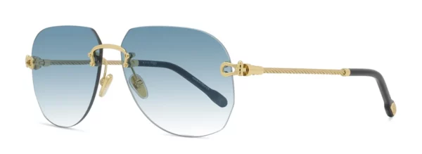 Lunettes de soleil Fred Force10 FG40011UN 30Z - Metal CL Or Brillant, Verres Bleu Azur