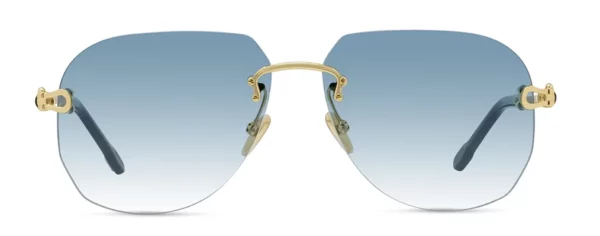 Lunettes de soleil Fred Force10 FG40011UN 30Z - Metal CL Or Brillant, Verres Bleu Azur