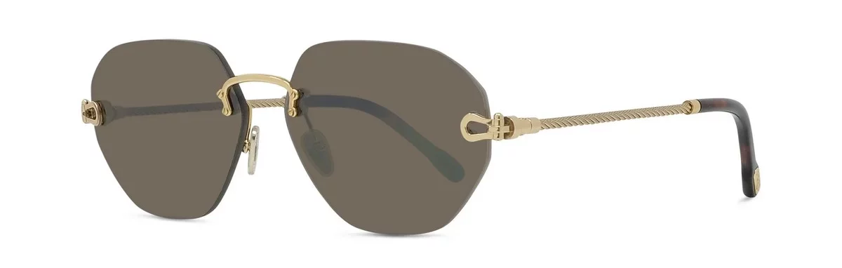 Lunettes de soleil Fred Force10 FG40078U 30G - Métal brillant jaune avec des verres miroir argentés