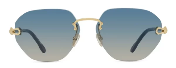 Lunettes de soleil Fred Force10 FG40078U 30W - Métal jaune brillant avec des verres dégradés bleus