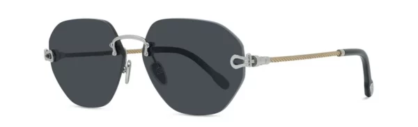 Lunettes de soleil Fred Force10 FG40078U 16D - Métal argenté brillant avec des verres polarisés gris