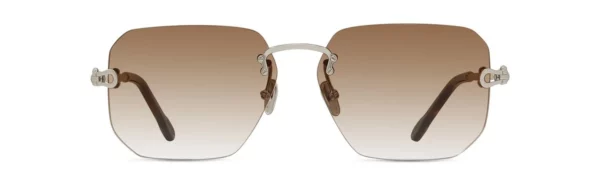 Lunettes de soleil Fred Force10 FG40067U 16F - Métal argenté brillant avec des verres dégradés marron