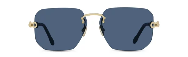 Lunettes de soleil Fred Force10 FG40067U 30V - Métal brillant jaune avec des verres classiques bleus