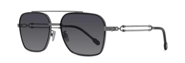 Lunettes de soleil Fred Force10 FG40080U 14B - Métal brillant argenté avec des verres dégradés gris