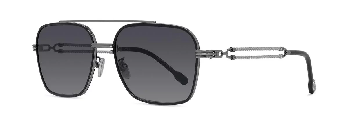 Lunettes de soleil Fred Force10 FG40080U 14B - Métal brillant argenté avec des verres dégradés gris