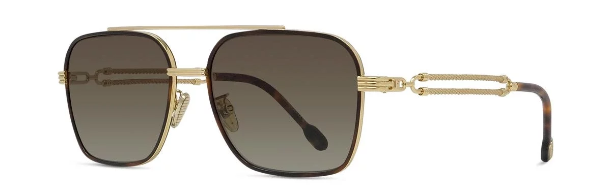 Lunettes de soleil Fred Force10 FG40080U 30P - Métal brillant jaune avec des verres dégradés verts