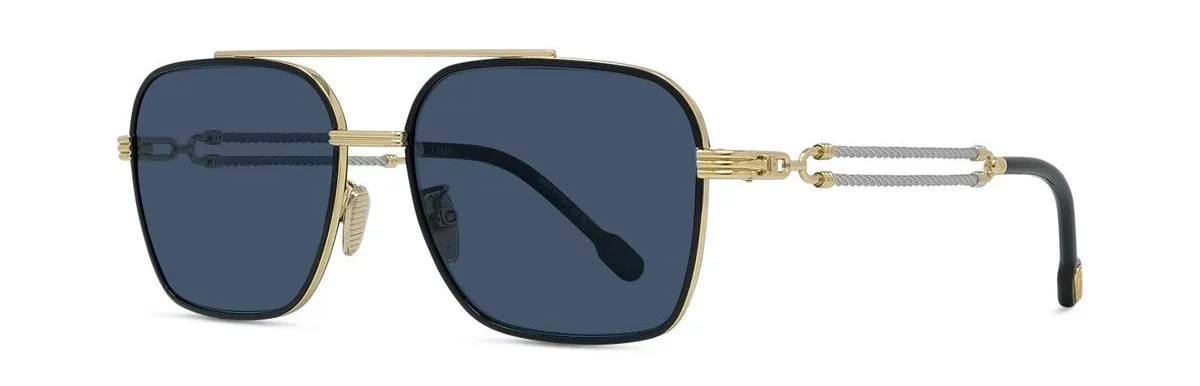 Lunettes de soleil Fred Force10 FG40080U 30V - Métal jaune brillant avec des verres polarisés bleus