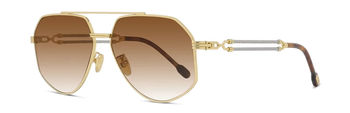 Lunettes de soleil Fred Force10 FG40030U 30F - Metal Or Brillant, Verres Marron Organique