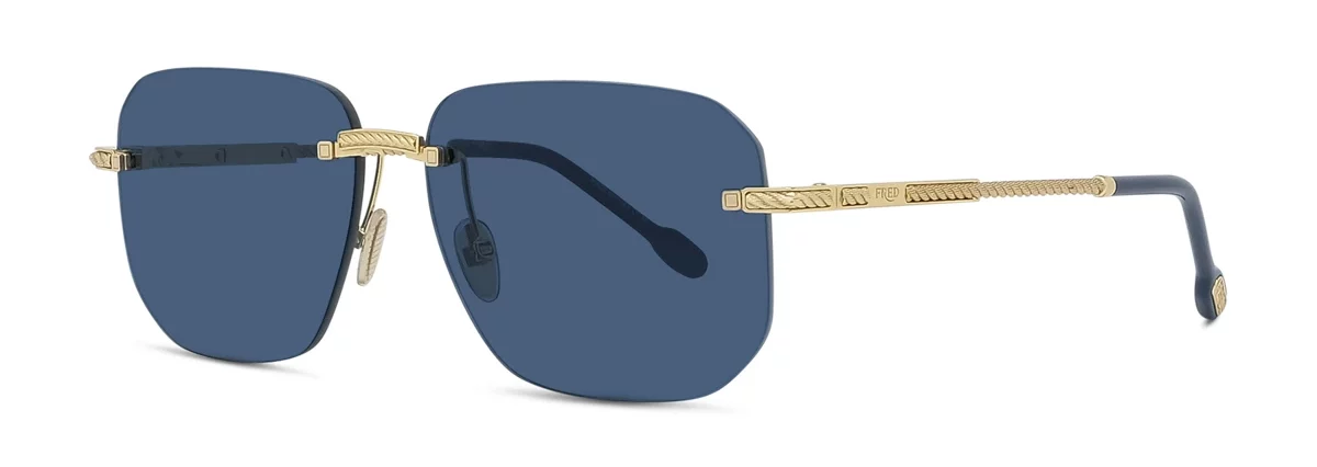 Lunettes de soleil Fred FG40055U 30V - Métal CL Or Brillant, Verres Bleu Organique