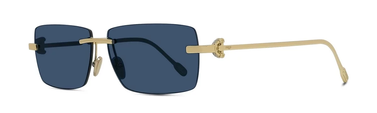 Lunettes de soleil Fred Force10 FG40065U 30V - Métal brillant jaune avec des verres classiques bleus