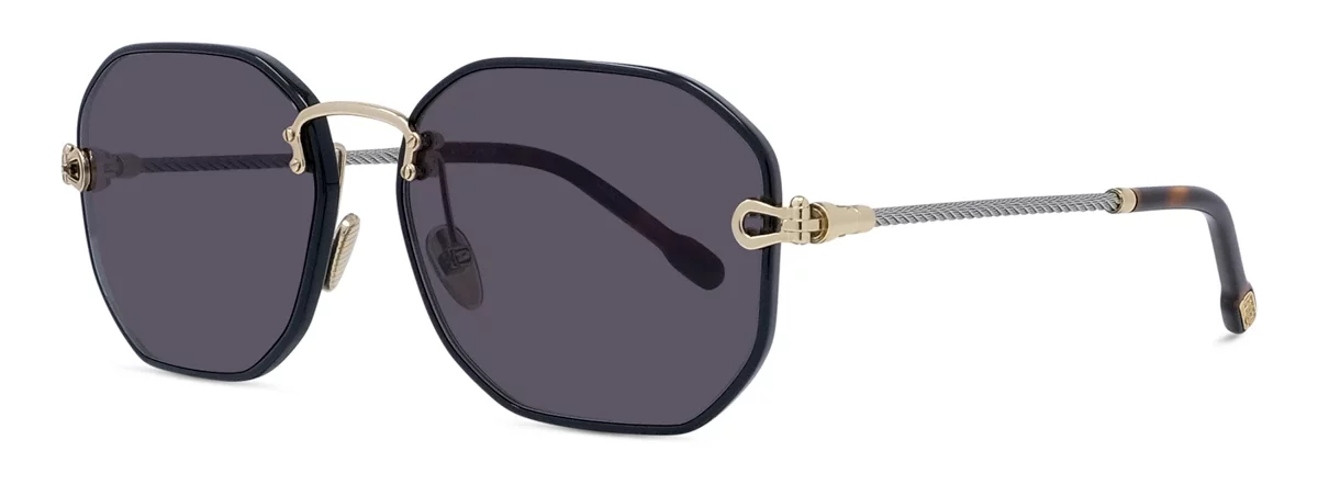 Lunettes de soleil Fred Force10 FG40072U 30A - Métal brillant noir avec des verres classiques gris