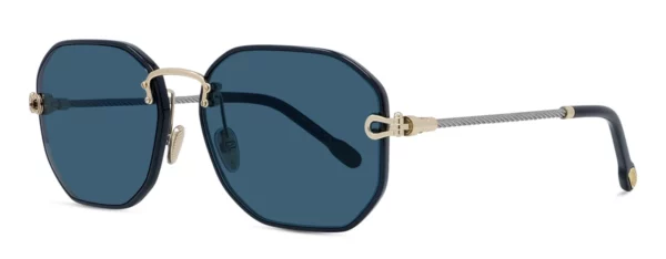 Lunettes de soleil Fred Force10 FG40072U 30V - Métal noir brillant avec des verres classiques bleus