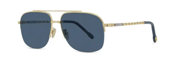 Lunettes de soleil Fred FG40073U 30V - Métal jaune brillant avec des verres polarisés bleus