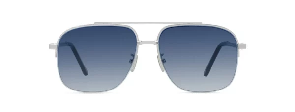 Lunettes de soleil Fred FG40073U 16W - Métal argenté brillant avec des verres dégradés bleus