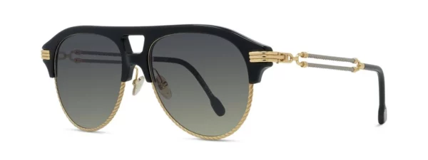 Lunettes de soleil Fred force10 FG40075U 01B - Acétate brillant noir avec des verres dégradés gris
