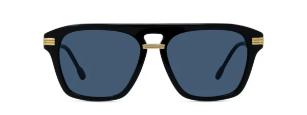 Lunettes de soleil Fred force10 FG40076I 01V - Acétate brillant noir avec des verres classiques bleus