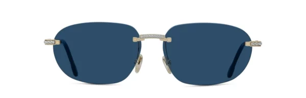 Lunettes de soleil Fred FG40081U 30V - Métal brillant jaune avec des verres classiques bleus