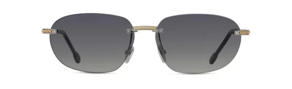 Lunettes de soleil Fred FG40081U 16B - Métal brillant argenté avec des verres dégradés gris