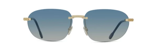 Lunettes de soleil Fred FG40081U 30W - Métal jaune brillant avec des verres dégradés bleus