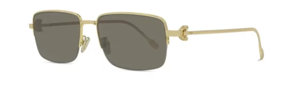 Lunettes de soleil Fred FG40082U 30G - Métal brillant jaune avec des verres miroir argentés