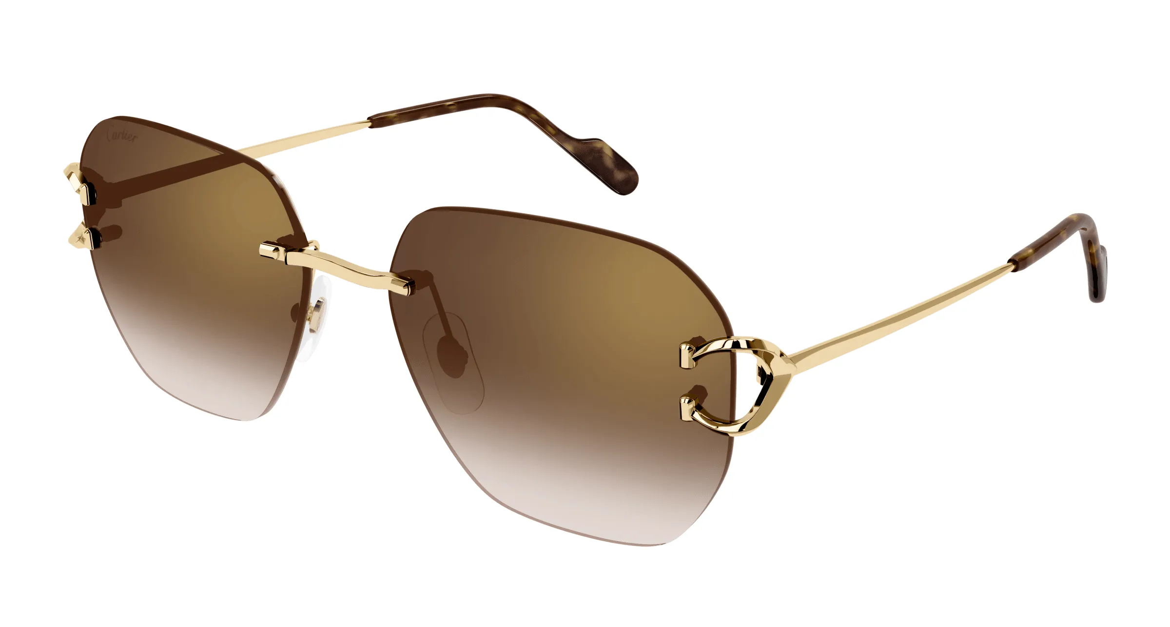 Lunettes de soleil Cartier branche corne CT0394S-002