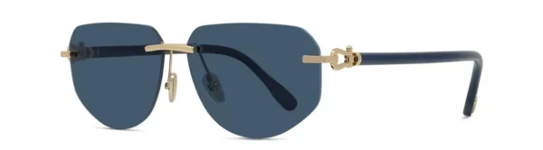 Lunettes de soleil Fred FG40088U 30V - Métal Or Endura Brillant, Verres Bleu Organique