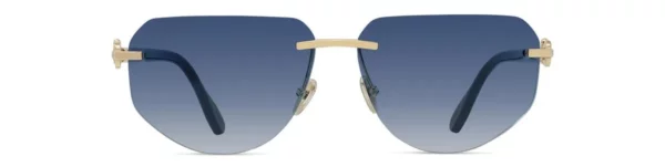 Lunettes de soleil Fred FG40088U 30W - Métal Or Endura Brillant, Verres Bleu Dégradé Organique