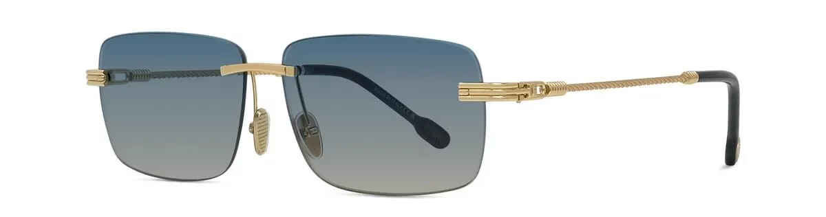 Lunettes de soleil Fred Force10 FG40086U 30W - Métal Or Endura Brillant, Verres Bleu Dégradé Organique
