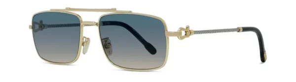 Lunettes de soleil Fred Force10 FG40087U 30W - Métal Or Endura Brillant, Verres Bleu Dégradé Organique