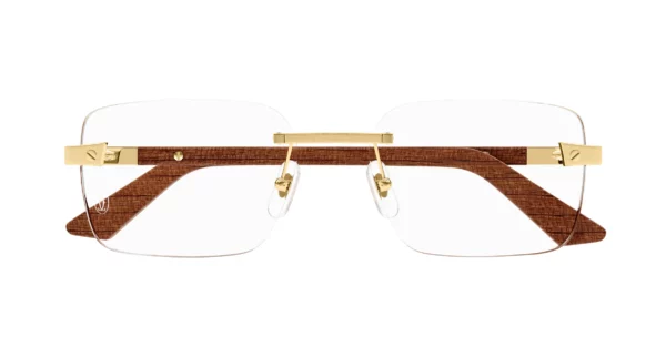 Lunettes de vue Cartier santos branche bois CT0411O-002