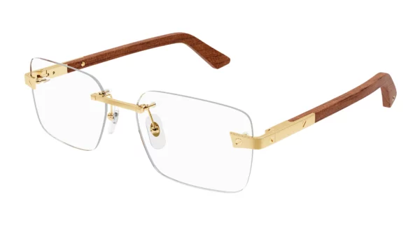 Lunettes de vue Cartier santos branche bois CT0411O-002