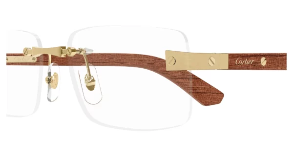 Lunettes de vue Cartier santos branche bois CT0513O-002
