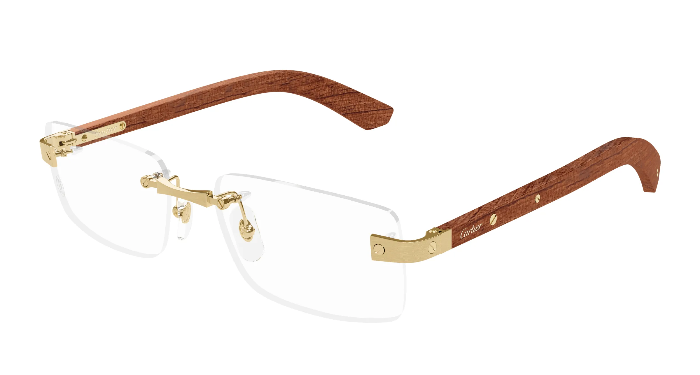 Lunettes de vue Cartier santos branche bois CT0513O-002