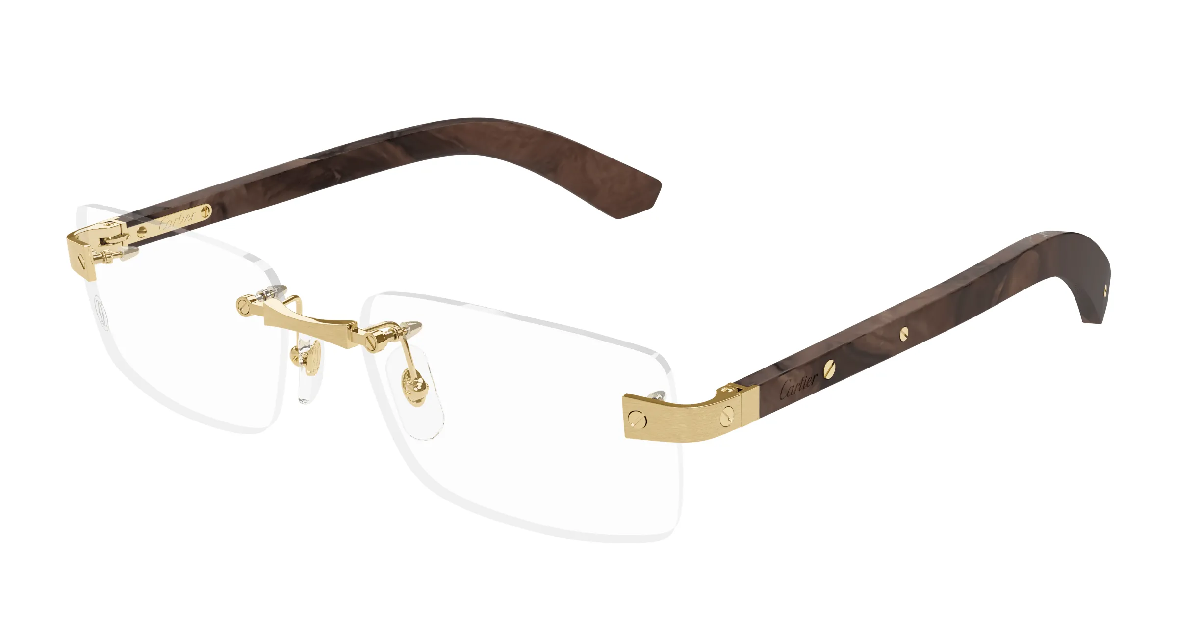 Lunettes de vue Cartier santos branche bois CT0513O-004