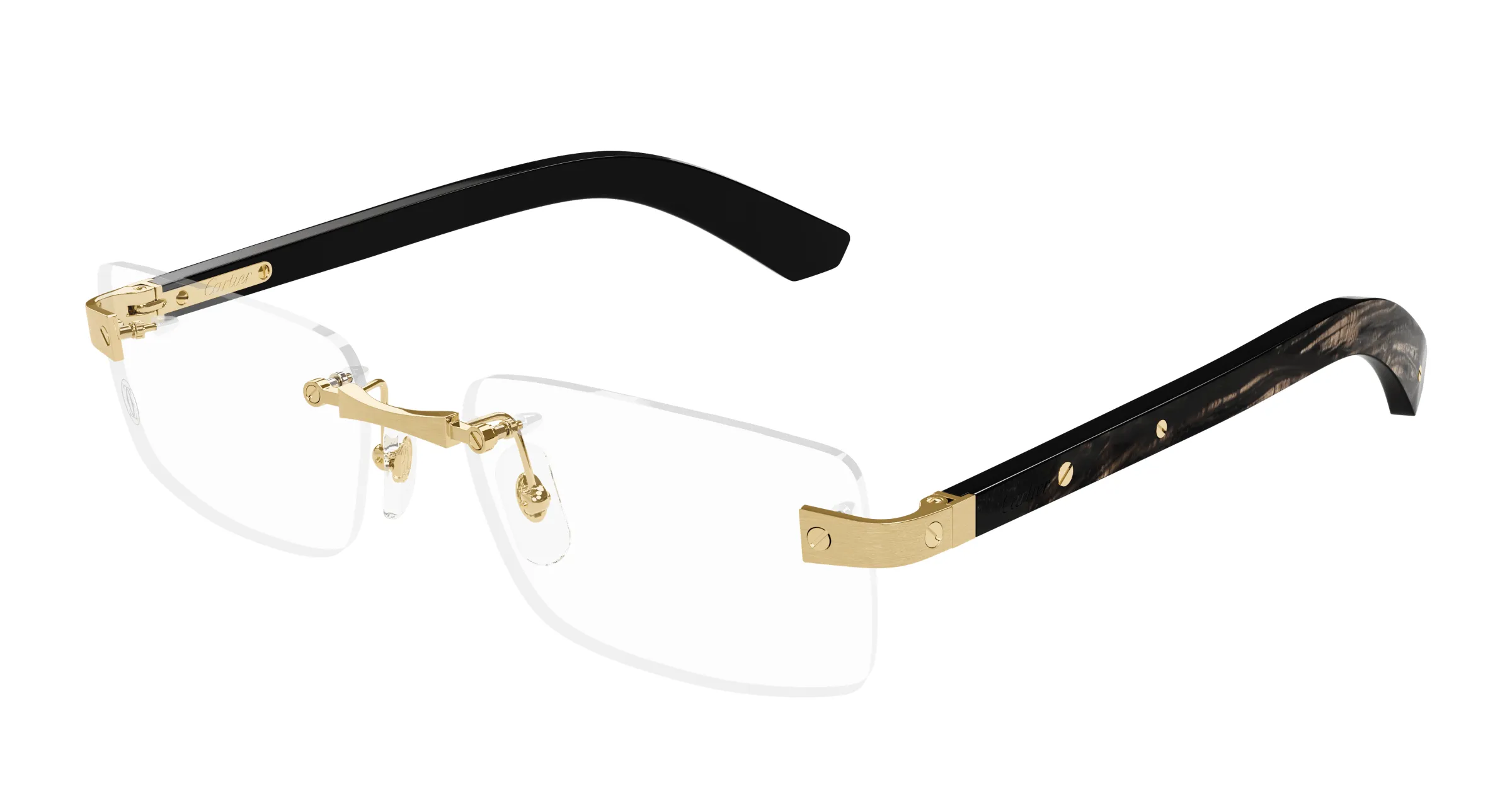 Lunettes de vue Cartier santos branche corne CT0513O-001