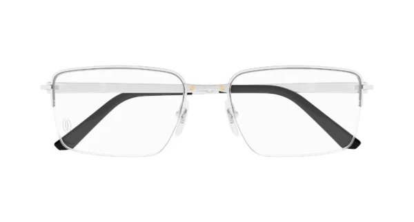 Lunettes de vue Cartier santos branche titane argent CT0554O-002