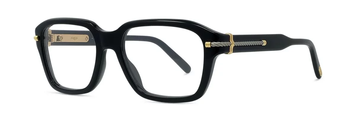 Lunettes de vue Fred FG50077I 001 - Acétate brillant noir avec des verres DEMO