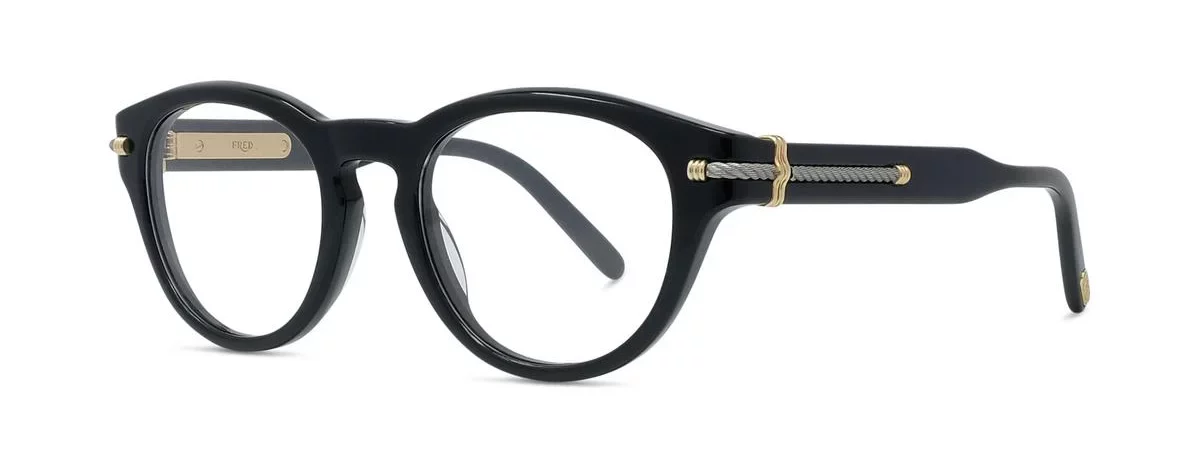 Lunettes de vue Fred FG50084I 001 - Acétate brillant noir avec des verres DEMO