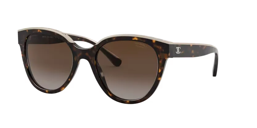 les Lunettes de soleil Chanel CH5414 1682S9 - Écaille de tortue foncée et beige