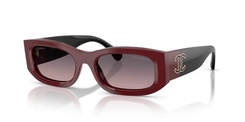 les Lunettes de soleil Chanel CH5525 1824S1 - Bordeaux et noir