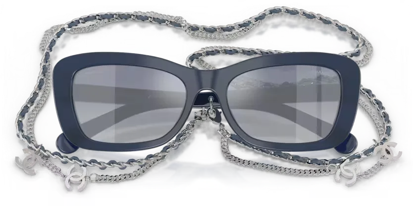 les Lunettes de soleil Chanel CH5553 18161G - Bleu laiteux exclusif