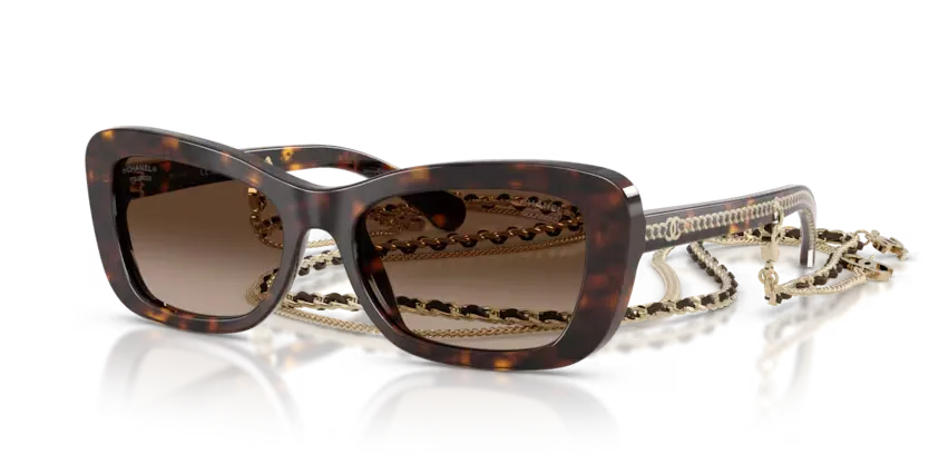 les Lunettes de soleil Chanel CH5553 C714S9 - Écaille de tortue foncée